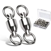9Tong Giratorios Conectores Emerillones Imperdibles de Pesca- Rolling Swivels Alta Resistencia Rodamiento de Bolas…